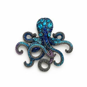 ⚜️🌊 Ocean Sectréte Blue and Purple Octopus Brooch 🐙💎